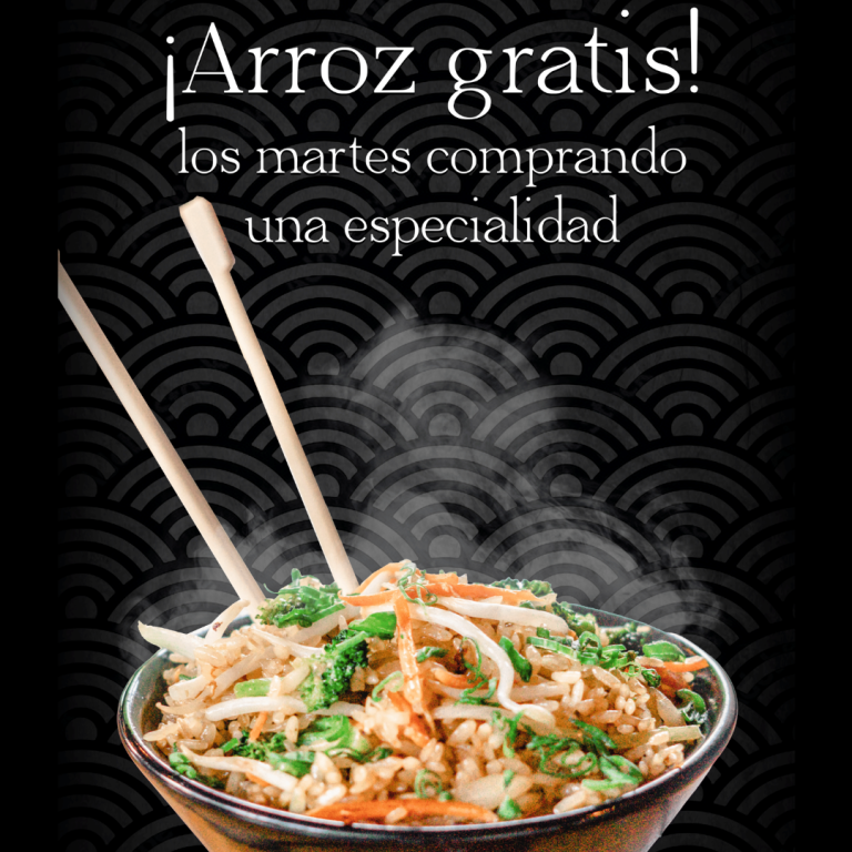 Arroz gratis en la compra de 2 o mas sushis